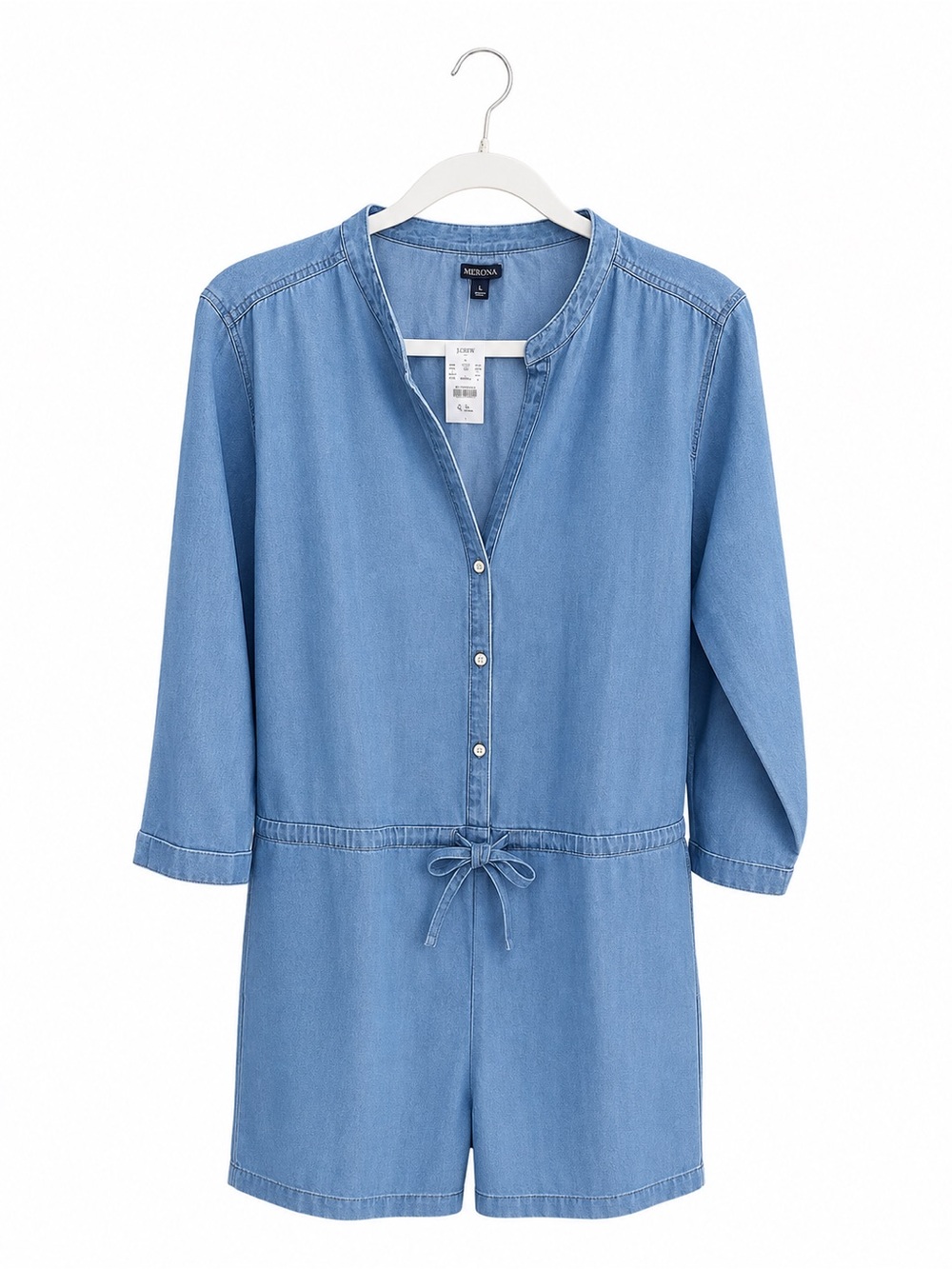 J.Crew Factory Three-Quarter Denim Romper